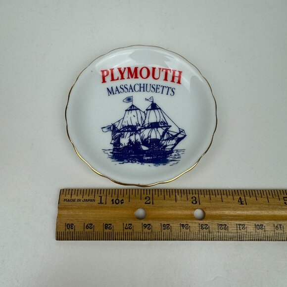 Vtg Mini 3.5 inch Diameter Decorative Souvenir Plate Plymouth Massachusetts MA - Picture 4 of 10